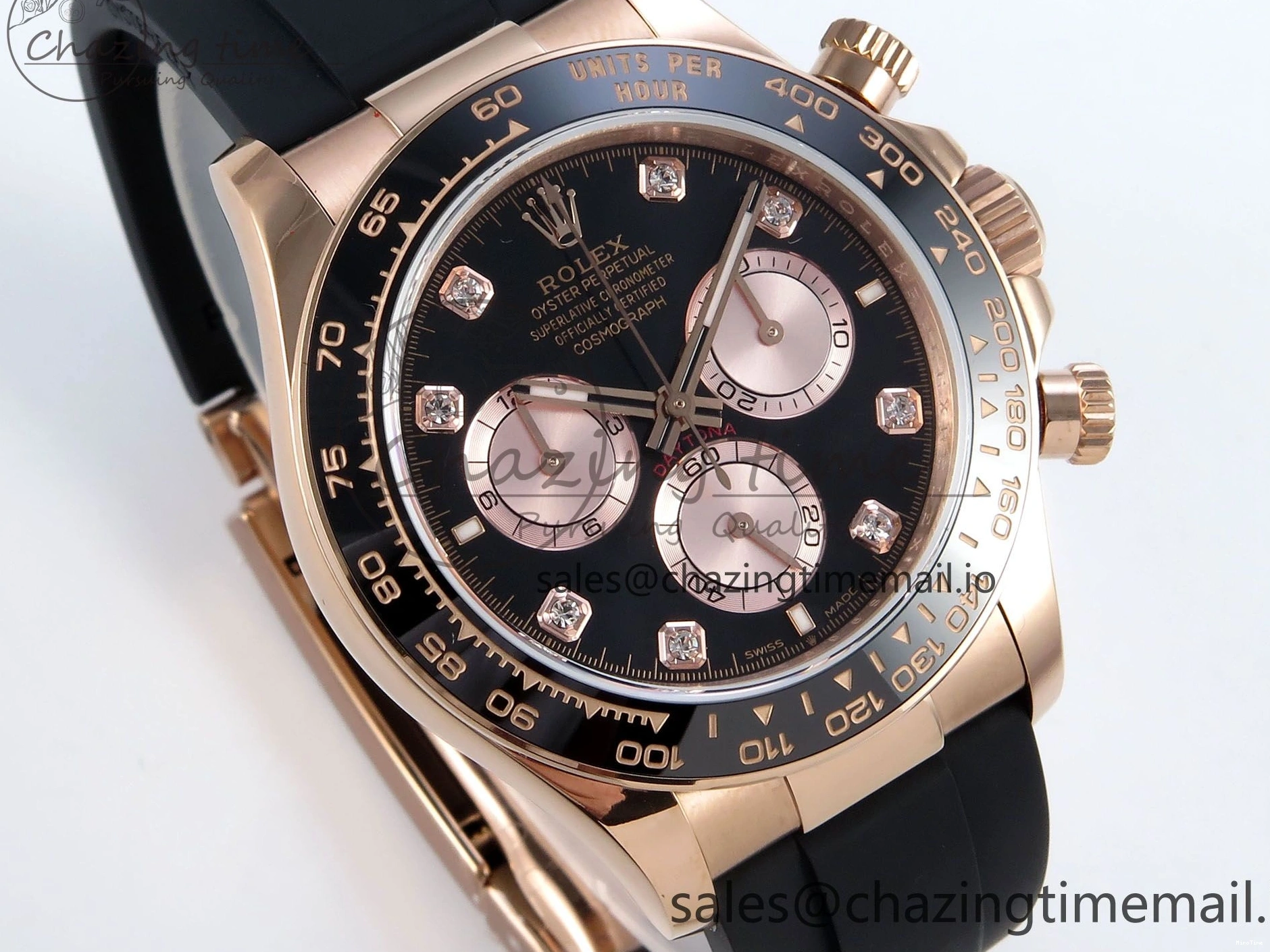 MiroTime 0516 Daytona 126515 QF 1:1 Best Edition Black RG Diamonds Dial on Oysterflex Strap SH4131 V Sophisticated 701